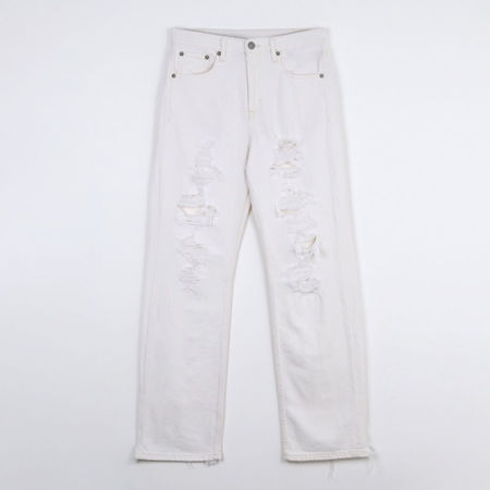 تصویر از شلوار جین راسته سفید زاپ دار
