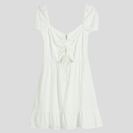 تصویر از پیراهن نخی آستین پفی برشکا