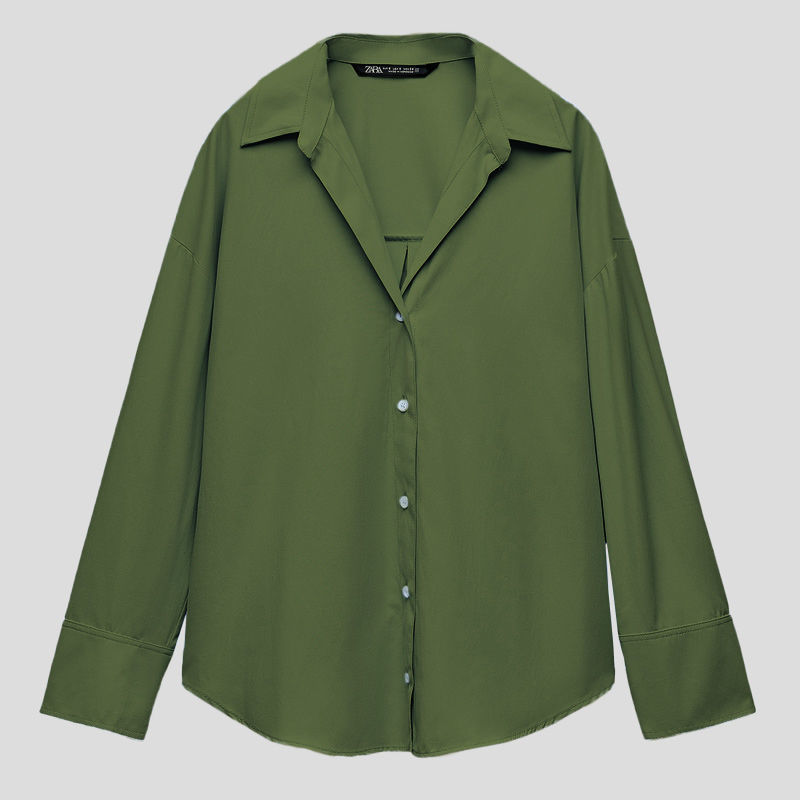 تصویر از شومیز گرین وایت یقه هفت زارا