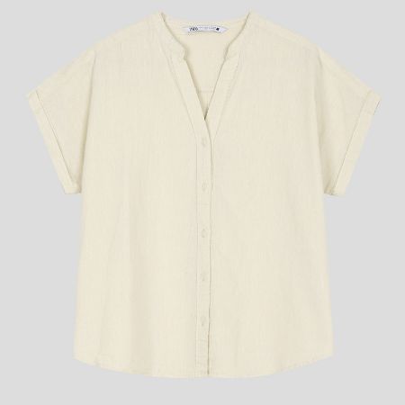 تصویر از شومیز لینن یقه هفت کیمونو