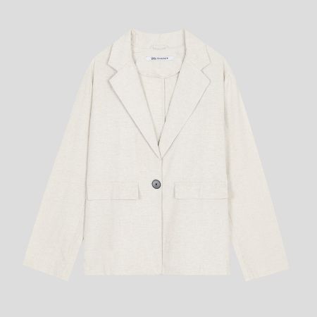 تصویر از کت لینن یقه انگلیسی بدون آستر