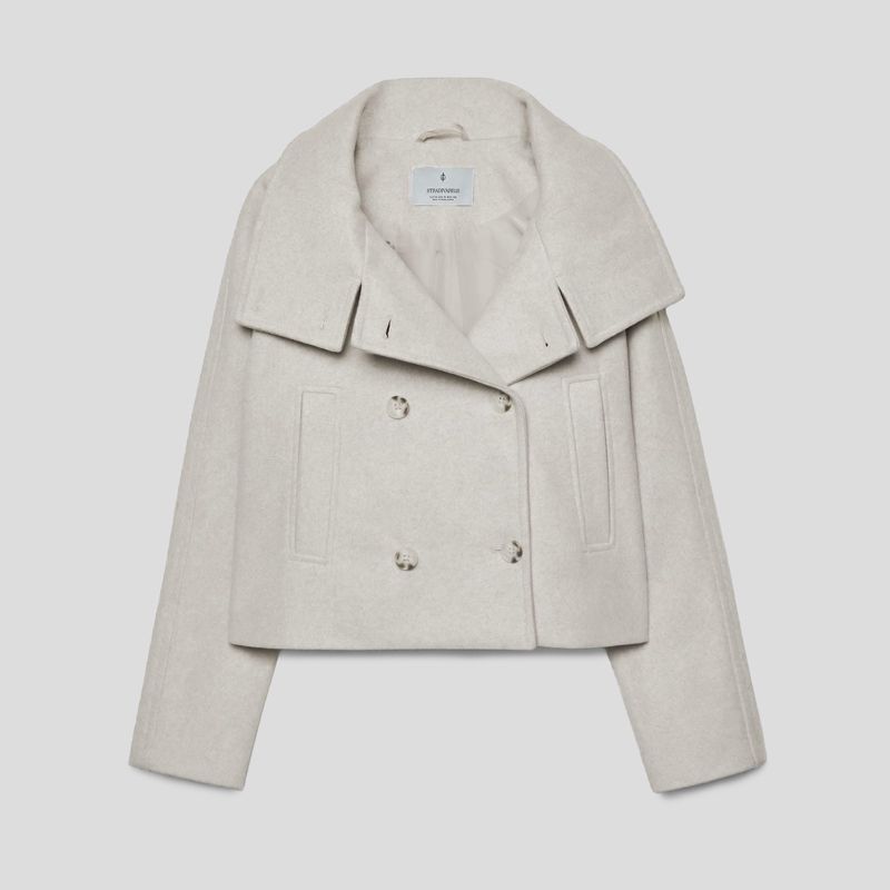 تصویر از کت فوتر آستردار یقه ایستاده استرادیواریوس