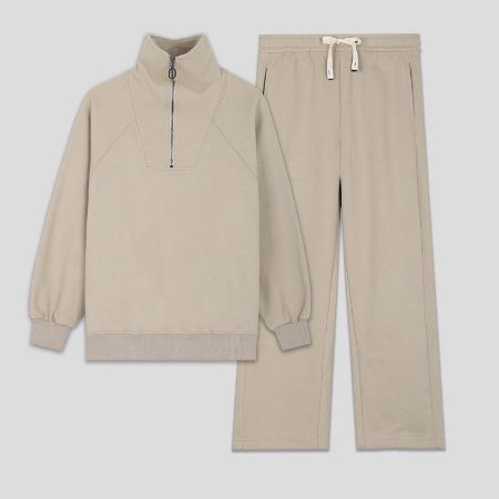 تصویر از ست سویشرت نیم زیپ و جاگر راسته