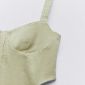 تصویر از تاپ جین کراپ پاستل گرین زارا