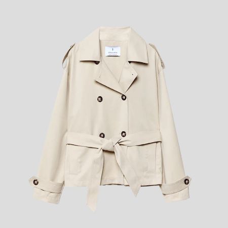 تصویر از ترنچ کت کوتاه کمربندی استرادیواریوس