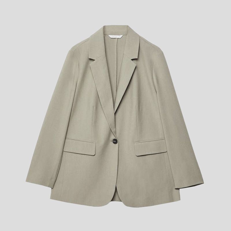 تصویر از کت یقه انگلیسی تک دکمه استرادیواریوس