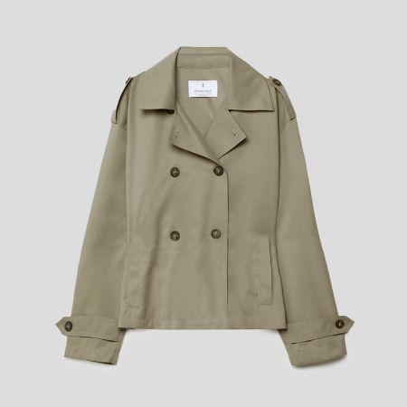 تصویر از ترنچ کت کوتاه شش دکمه استرادیواریوس