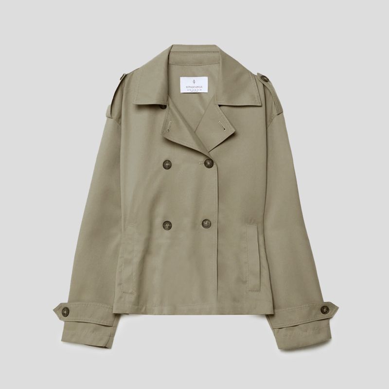 تصویر از ترنچ کت کوتاه شش دکمه استرادیواریوس