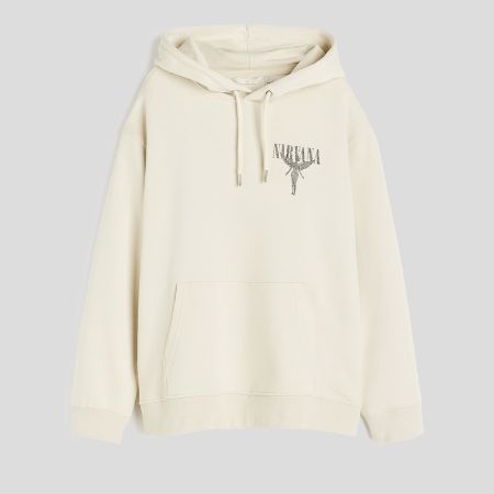 تصویر از هودی اورسایز بک تکست نیروانا اچ اند ام