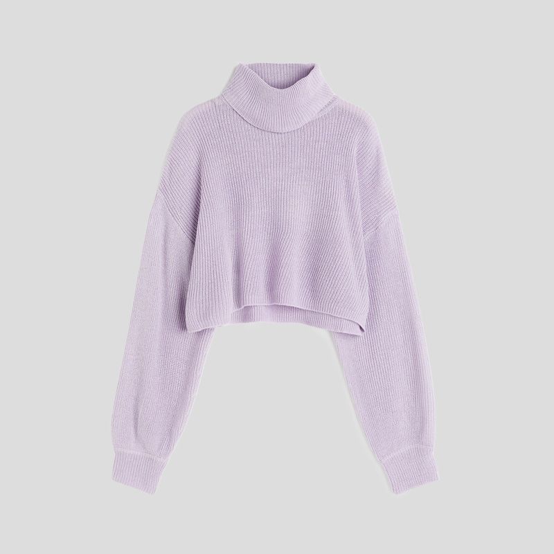 تصویر از بافت کراپ یقه اسکی پاستل