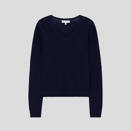 تصویر از بافت ظریف یقه هفت نیوی وانیل دبلیو