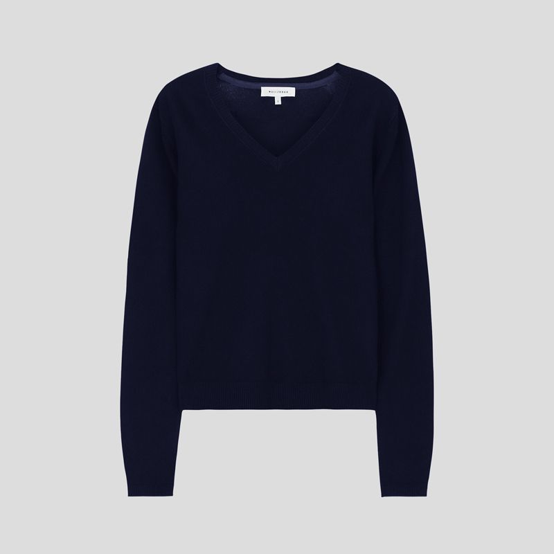 تصویر از بافت ظریف یقه هفت نیوی وانیل دبلیو