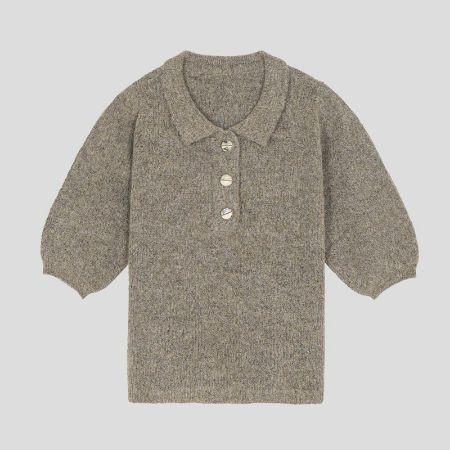 تصویر از بافت موهر آستین یقه پولو مینوس