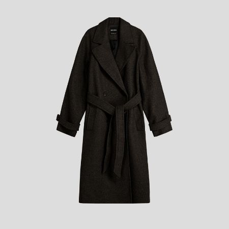 تصویر از پالتو فوتر لانگ کمربندی برشکا