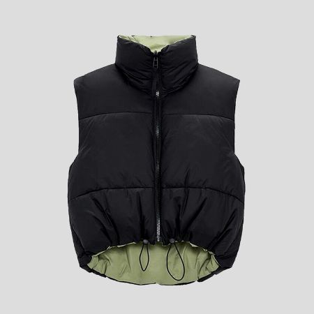 تصویر از پافر دو رو پایین گت یقه ایستاده