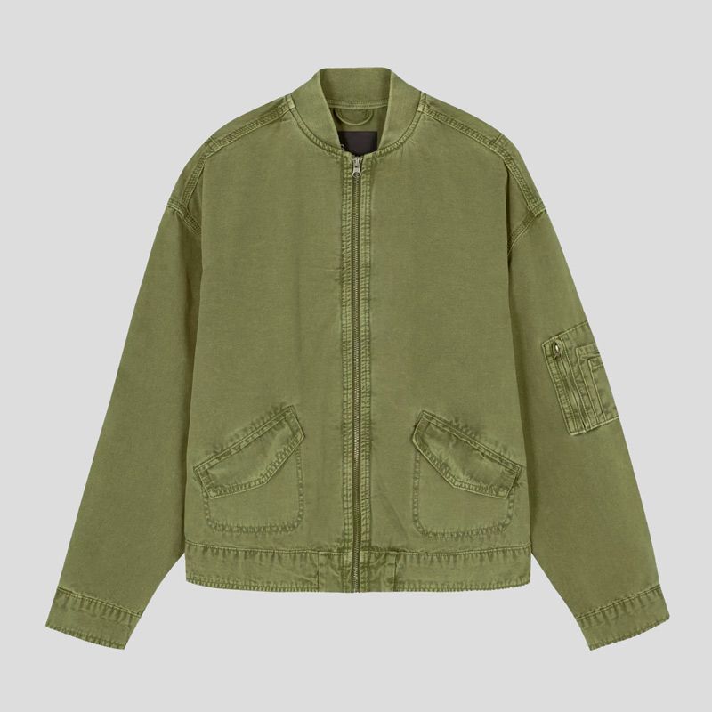 تصویر از جکت بامبر کتان گرین