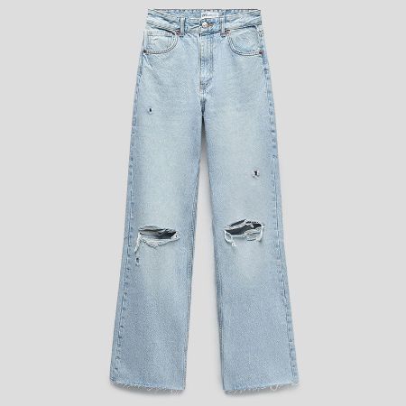 تصویر از شلوار جین وایدلگ زاپ دار زارا