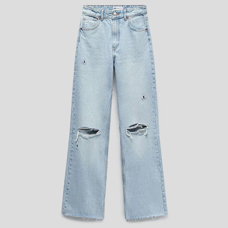 تصویر از شلوار جین وایدلگ زاپ دار زارا