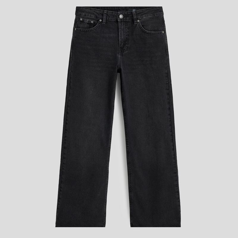 تصویر از شلوار جین وایدلگ ذغالی کات لفتیس