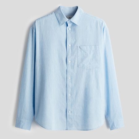 تصویر از پیراهن لینن مردانه لوز فیت اچ اند ام