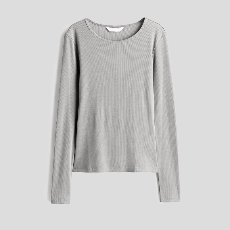 تصویر از بلوز میله ای لایت گری اچ اند ام