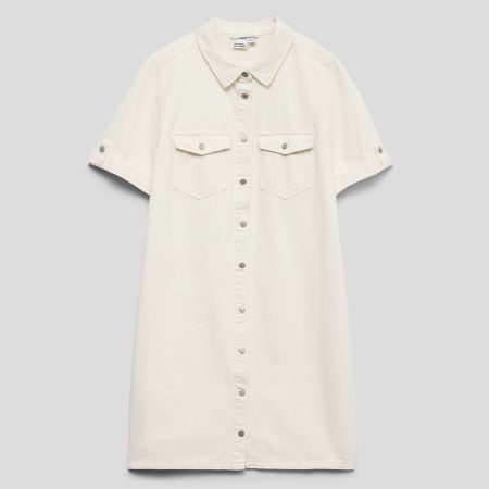 تصویر از پیراهن جین آستین کوتاه وایت ورومدا