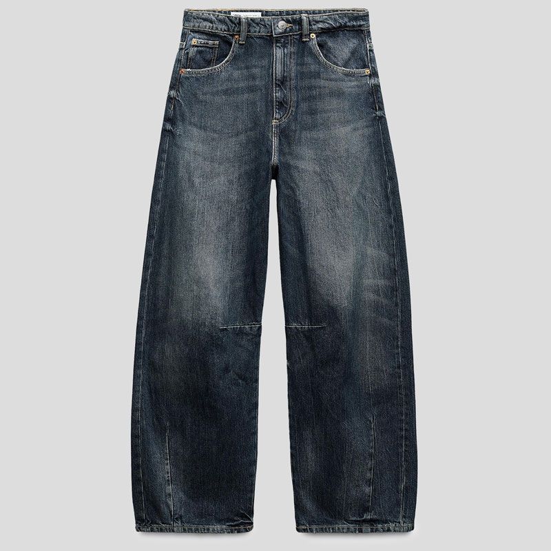 تصویر از شلوار جین بگ بالونی دارک بلو زارا