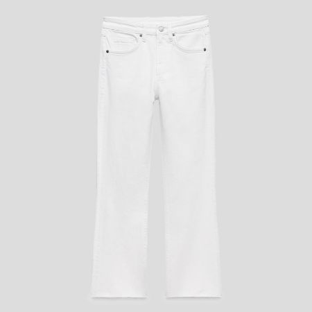 تصویر از شلوار جین فلر کراپ وایت