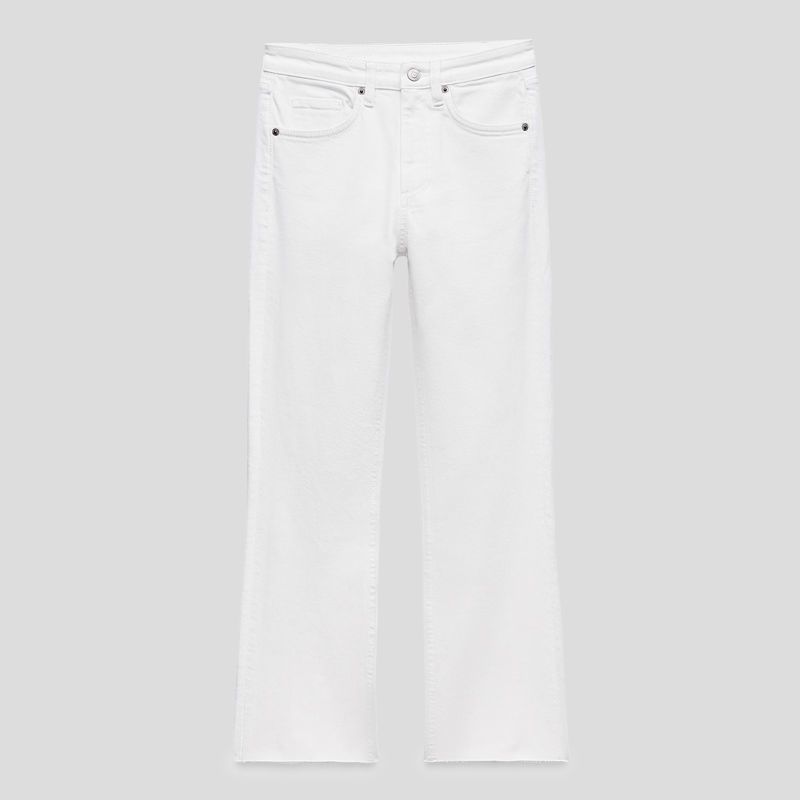 تصویر از شلوار جین فلر کراپ وایت