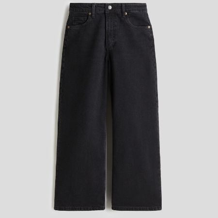 تصویر از شلوار جین کلوته ذغالی اچ اند ام