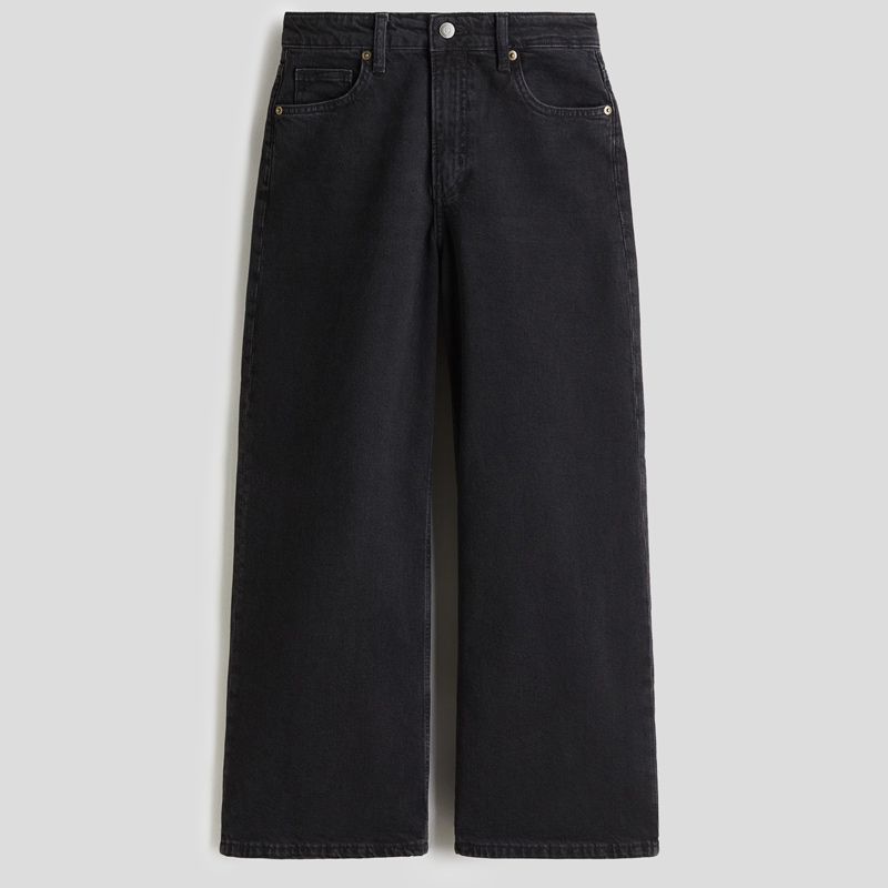 تصویر از شلوار جین کلوته ذغالی اچ اند ام