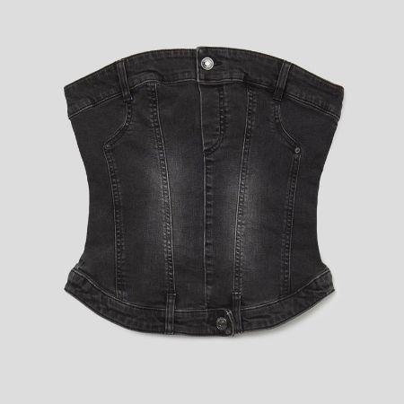 تصویر از تاپ جین دکلته دو دکمه کالایپی