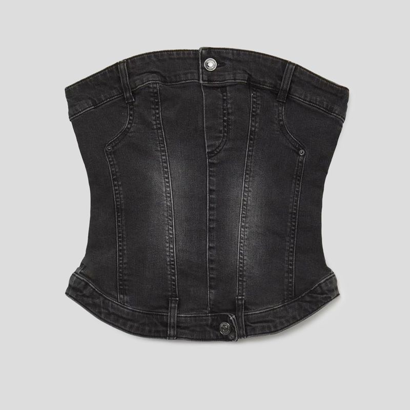 تصویر از تاپ جین دکلته دو دکمه کالایپی