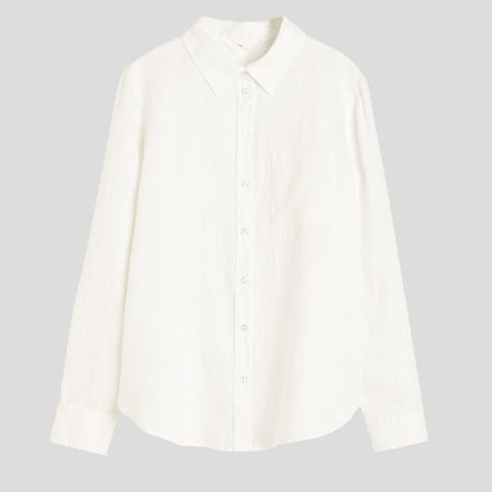 تصویر از شومیز لینن میلکی اچ اند ام