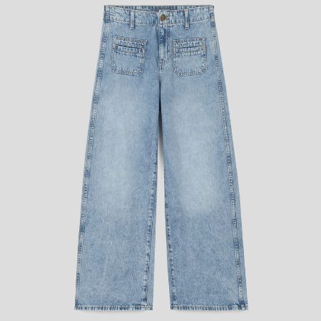 تصویر از شلوار جین وایدلگ جیب نما الدنیوی