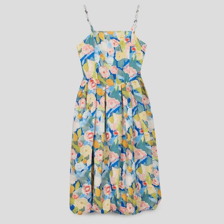 تصویر از پیراهن پیلی دار آبرنگی بند فلزی