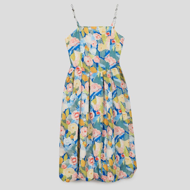 تصویر از پیراهن پیلی دار آبرنگی بند فلزی