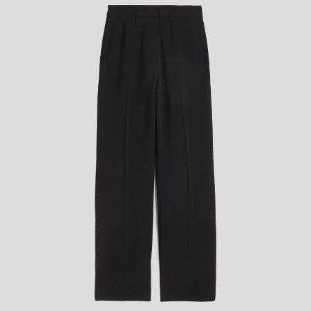 تصویر از شلوار کرپ راسته دکمه مخفی اچ اند ام