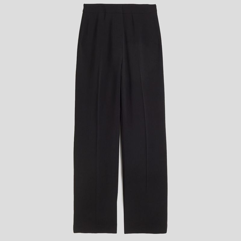 تصویر از شلوار کرپ راسته دکمه مخفی اچ اند ام