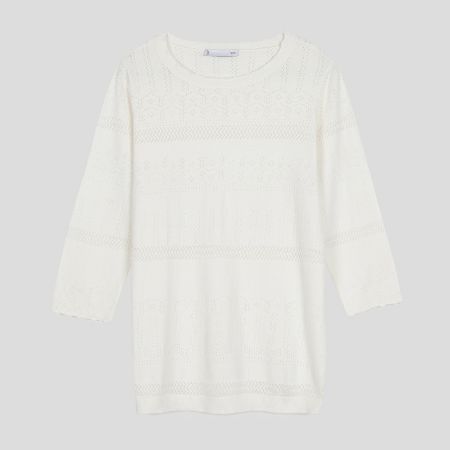 تصویر از بلوز بافت ظریف آستین سه ربع