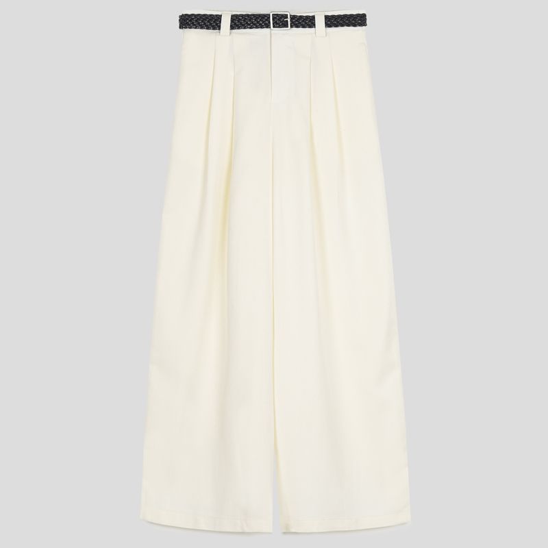 تصویر از شلوار بگ پیلی دار کمربندی توتو