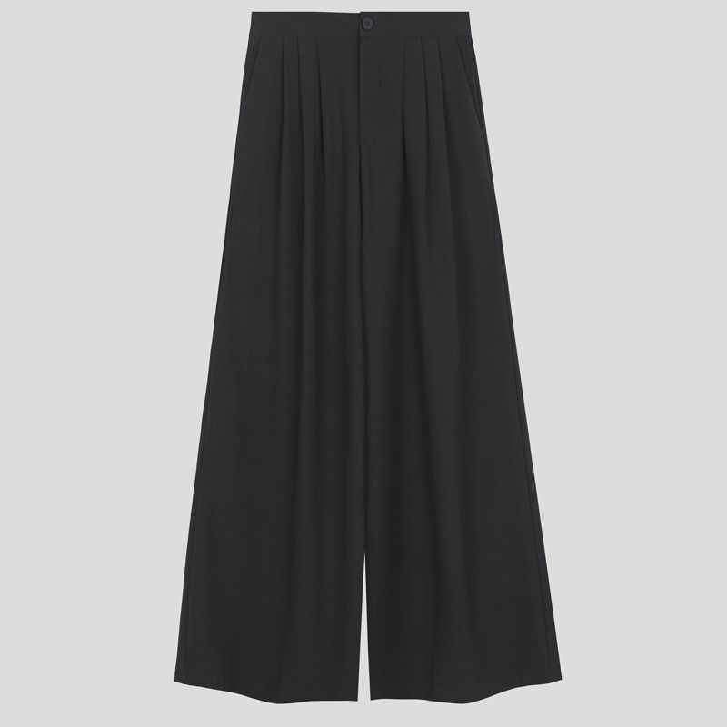 تصویر از شلوار فول بگ پیلی دار گری