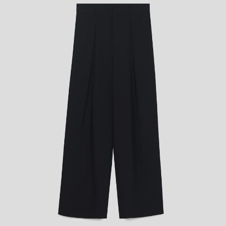 تصویر از شلوار کرپ وایدلگ پیلی دار بلک