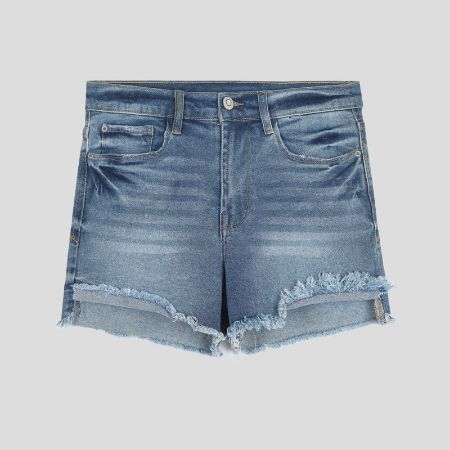 تصویر از شلوارک جین میدل بلو دیستروید کنزی