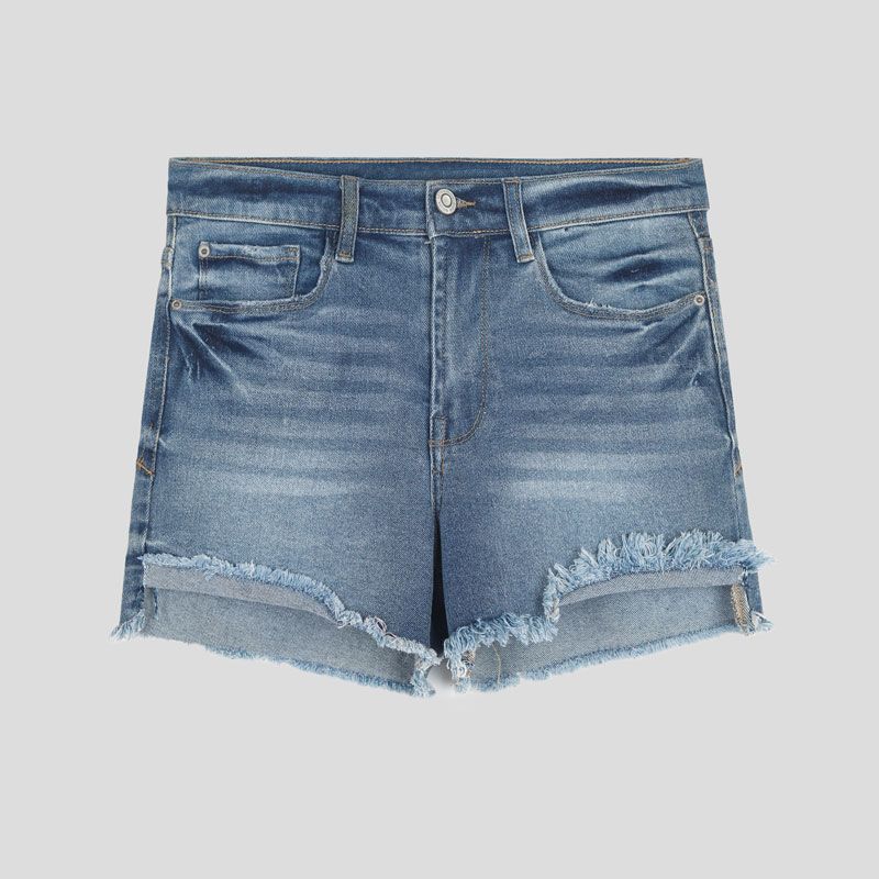 تصویر از شلوارک جین میدل بلو دیستروید کنزی