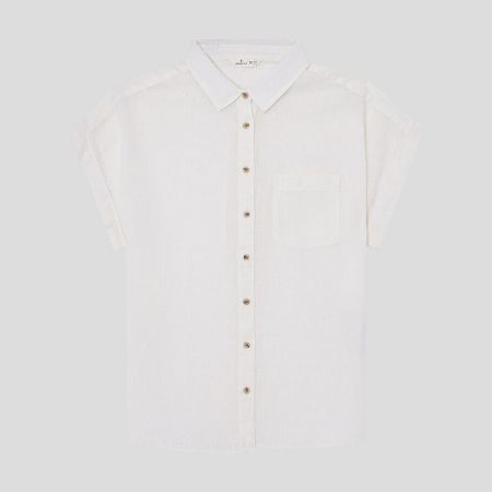 تصویر از شومیز لینن آستین کوتاه بلد باتم اسپرینگ فیلد