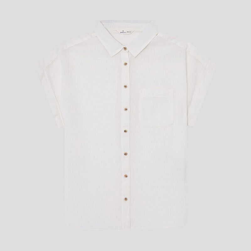 تصویر از شومیز لینن آستین کوتاه بلد باتم اسپرینگ فیلد